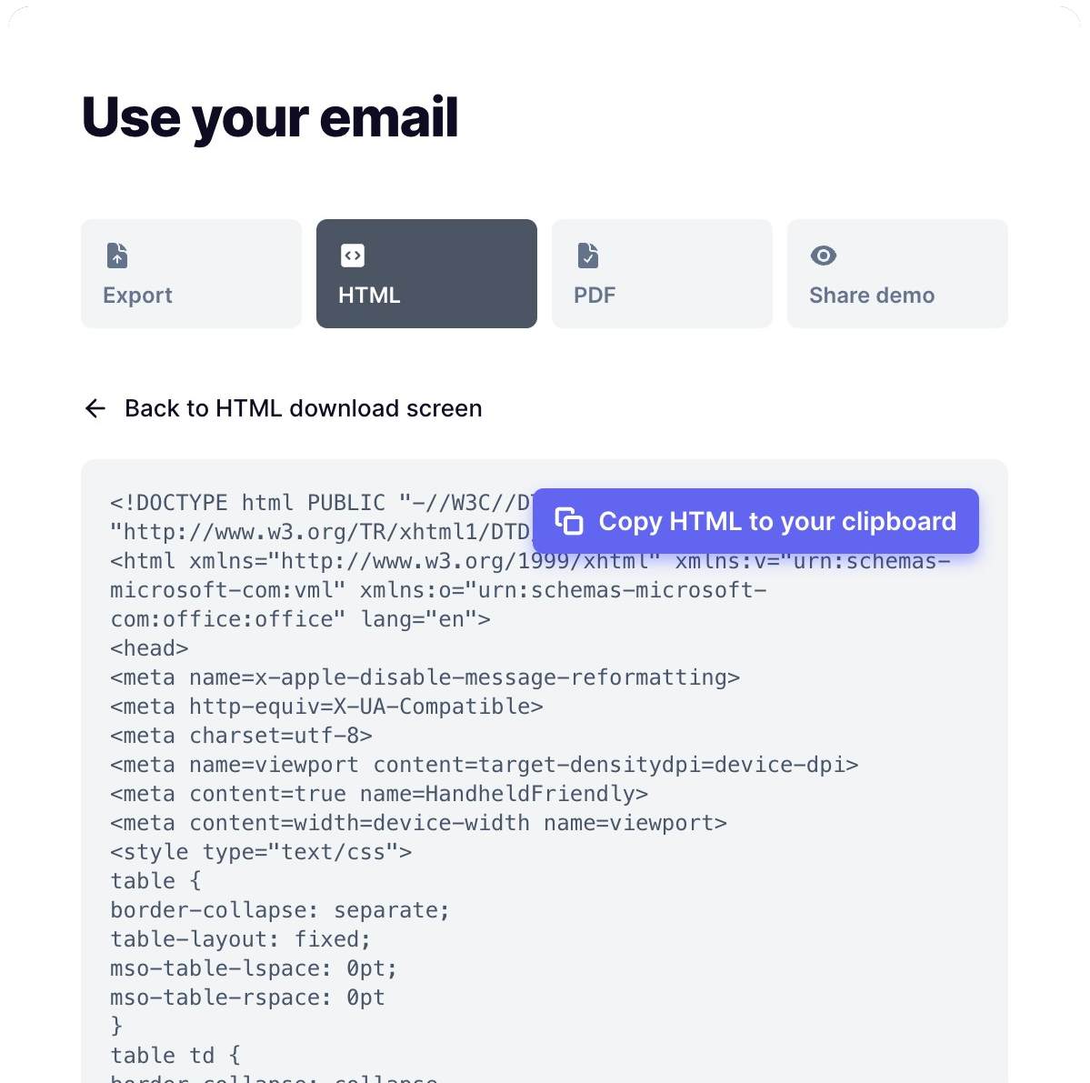 Let Tabular generate HTML for your email